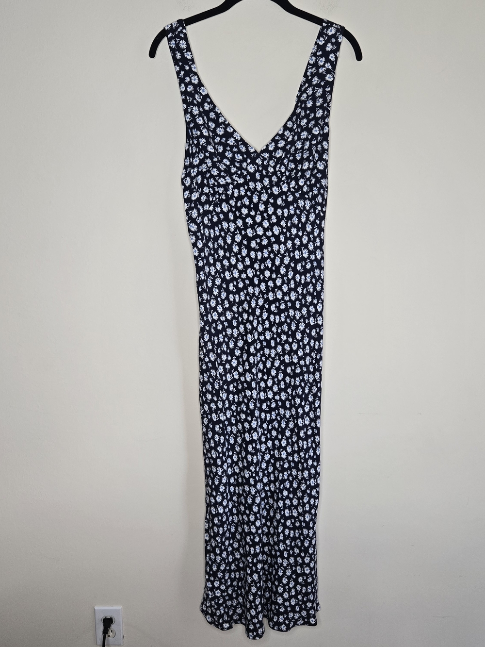 Reformation Beauden Floral Midi Dress Navy Daisy Sleeveless Size Large - Picture 10 of 11